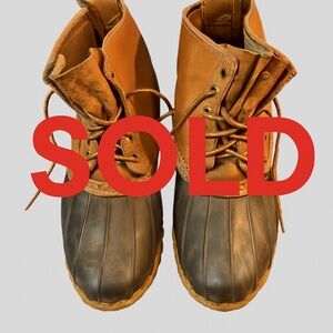 L.L. Bean Men's Brown and Dark Brown Rain Boots